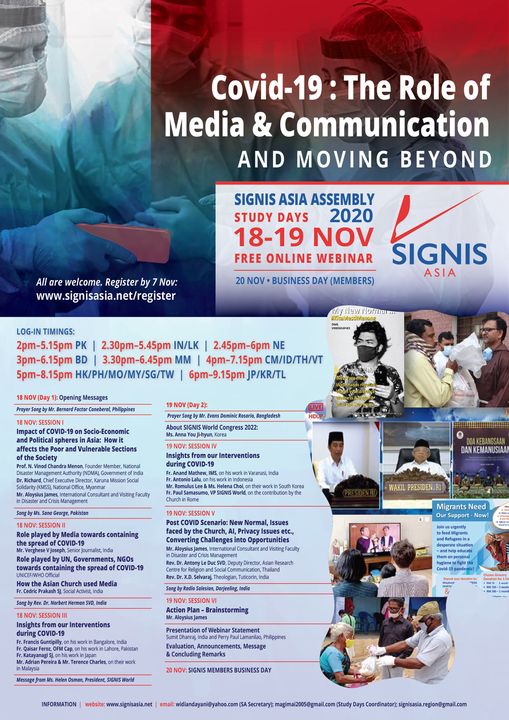 International webinar on "COVID-19 and the role of the media" by SIGNIS ASIA